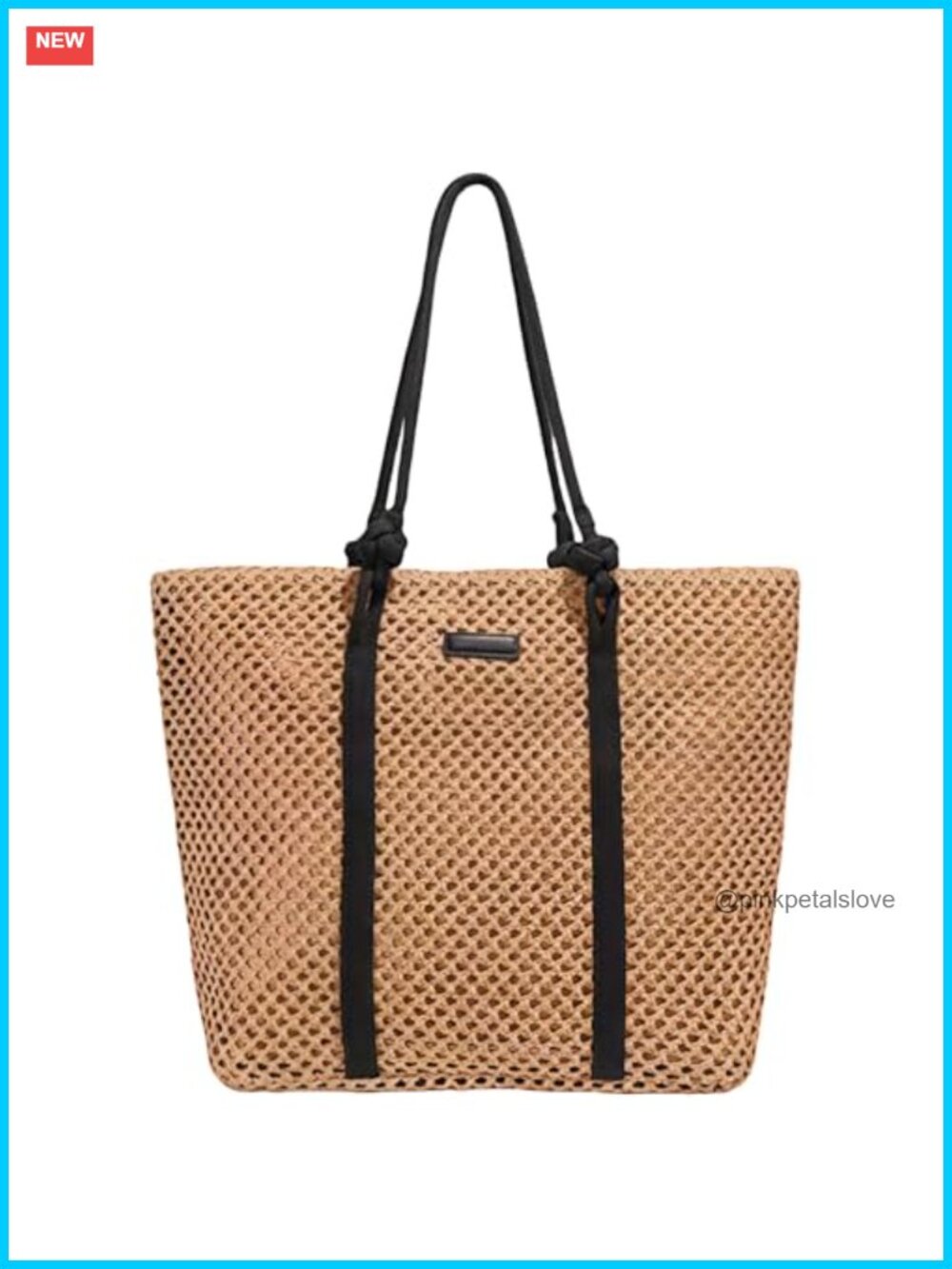 Crochet Straw Beach Tote Woven Shoulder Purse Large Capacity Summer
